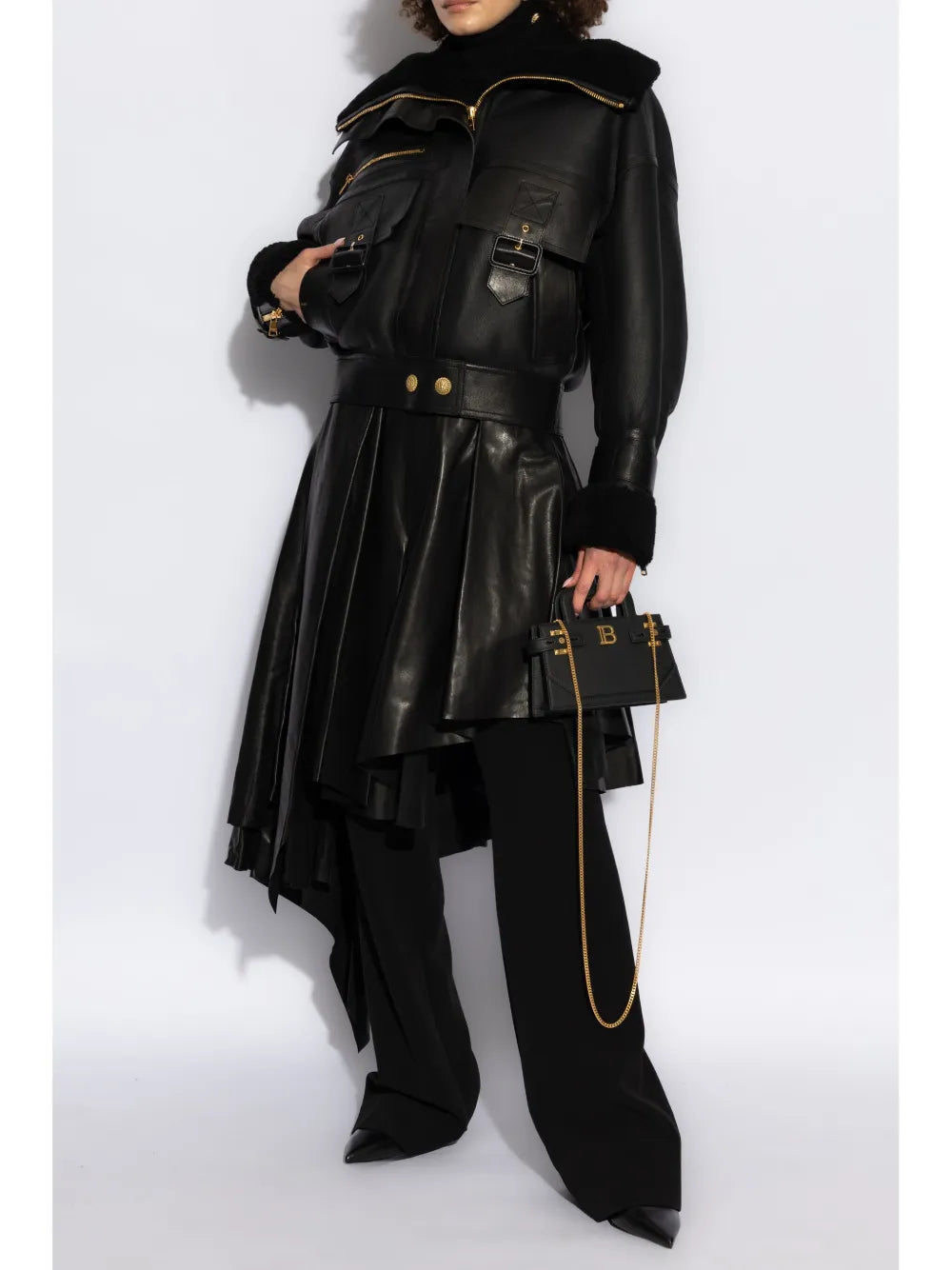 Shearling-Lining Leather Jacket