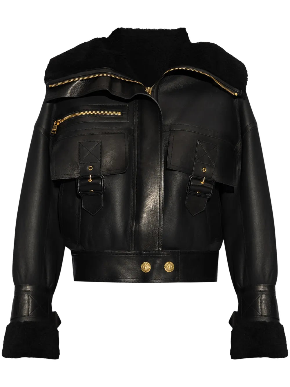Shearling-Lining Leather Jacket