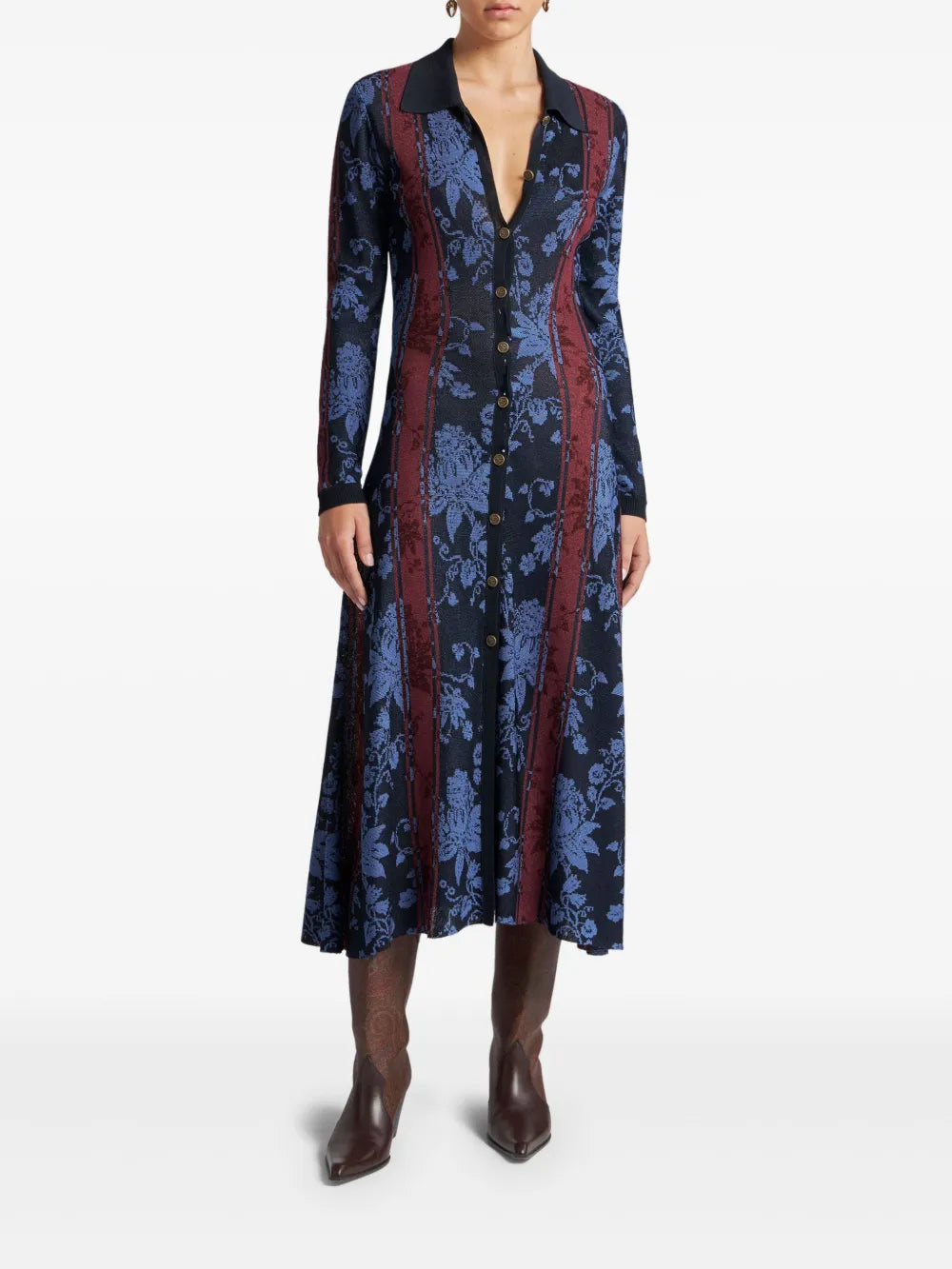 Floral Jacquard Maxi Cardigan
