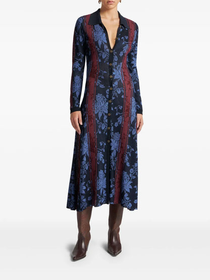 Floral Jacquard Maxi Cardigan