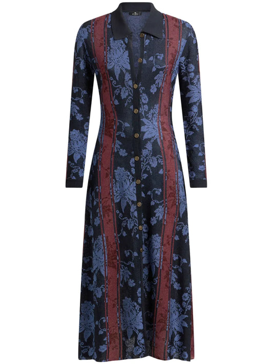 Floral Jacquard Maxi Cardigan