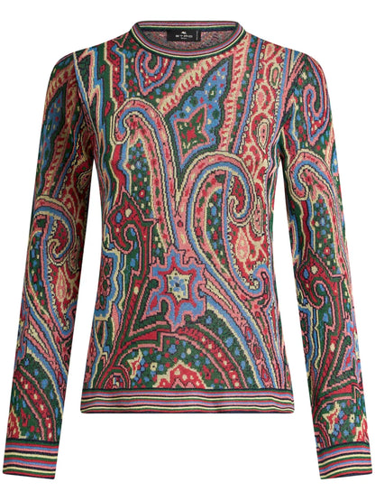 Paisley-Jacquard Sweater
