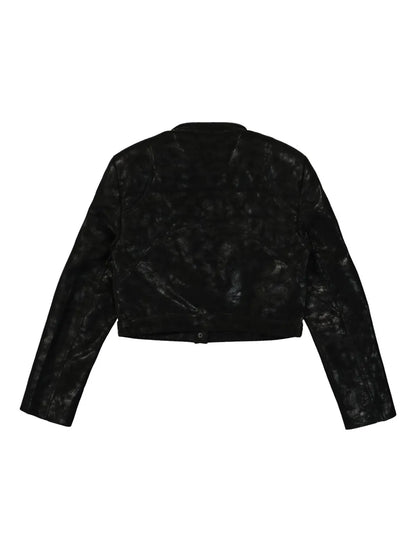 Cropped Faux-Leather Jacket