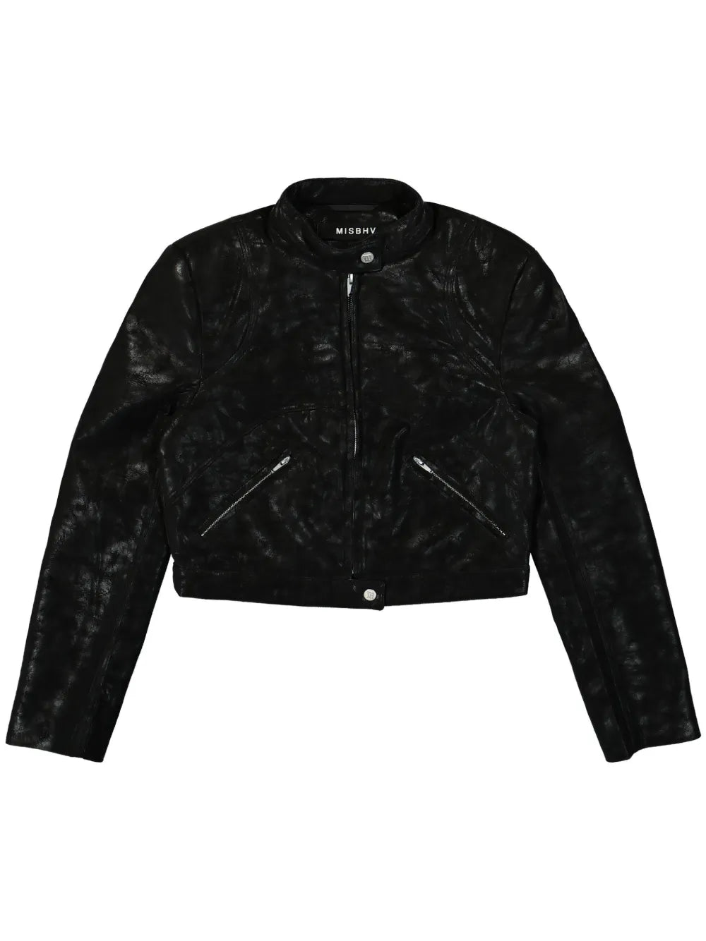 Cropped Faux-Leather Jacket