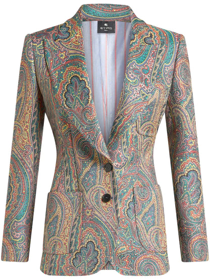 Paisley-Print Blazer
