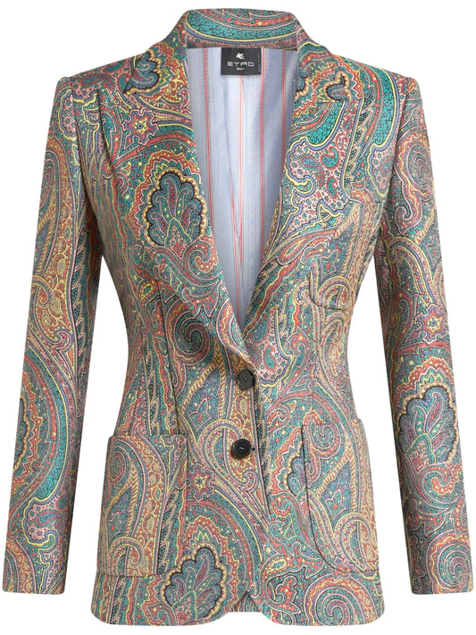 Paisley-Print Blazer