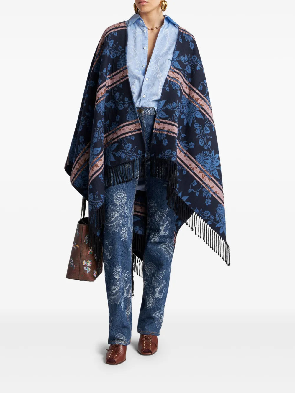 Floral Jacquard Cape