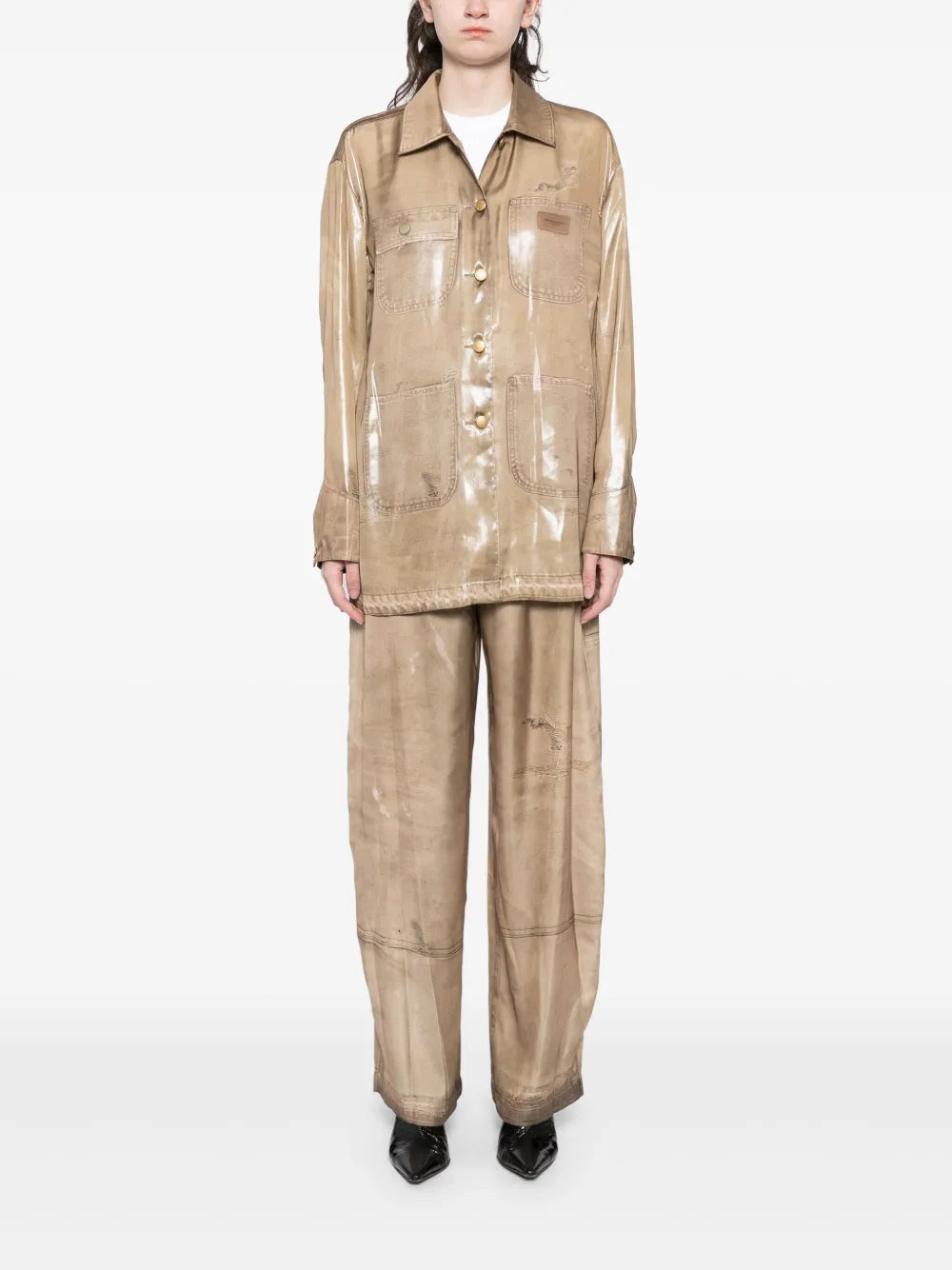 Trompe-L'Oeil Print Pants