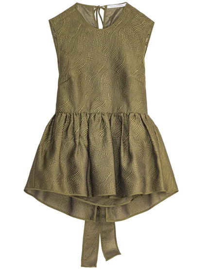Peplum Hem Bow-Detail Top