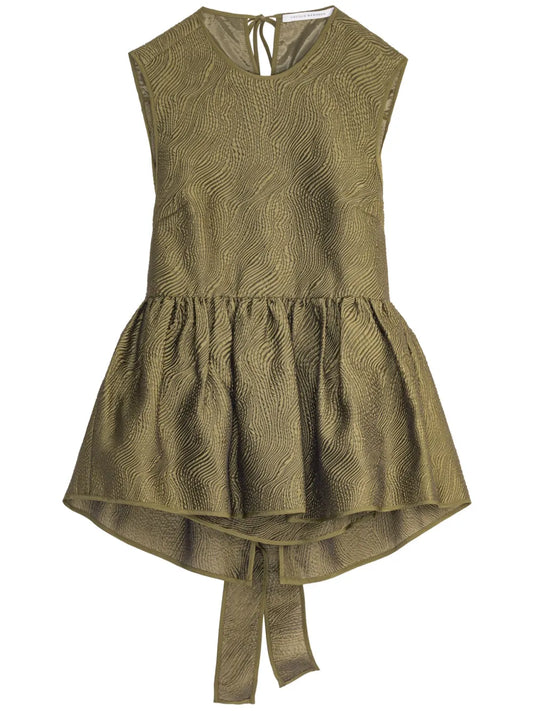 Peplum Hem Bow-Detail Top