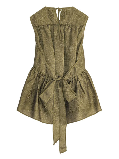 Peplum Hem Bow-Detail Top