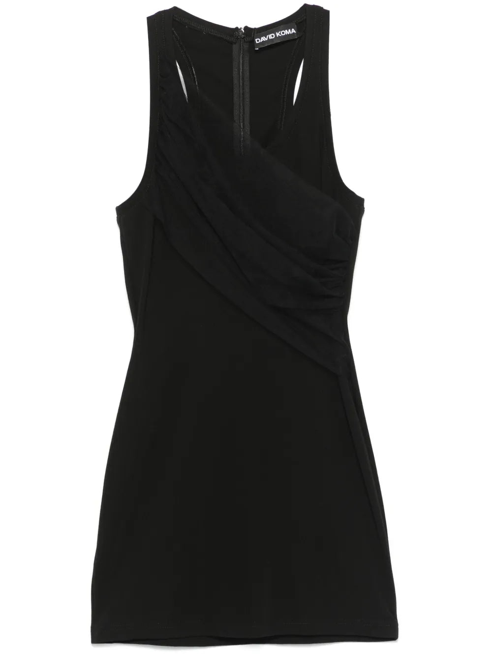 Gathered-Tulle Tank Mini Dress