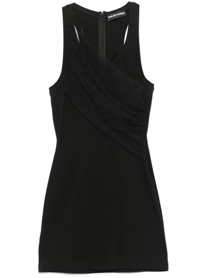 Gathered-Tulle Tank Mini Dress