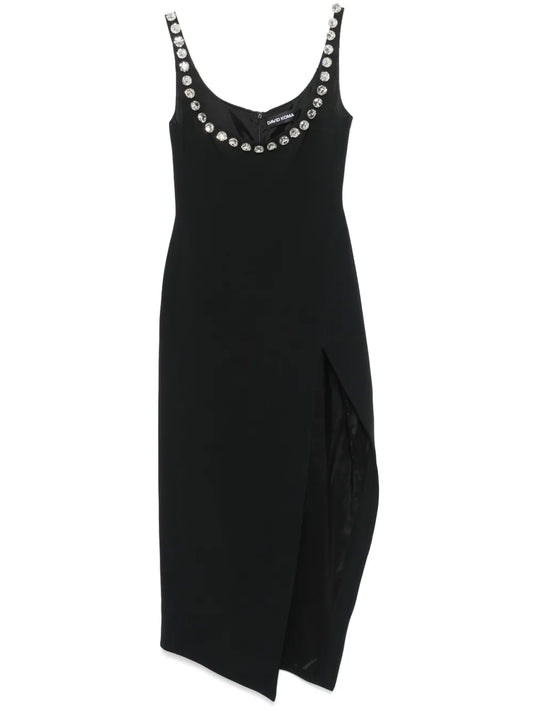Crystal-Embellished Midi Dress
