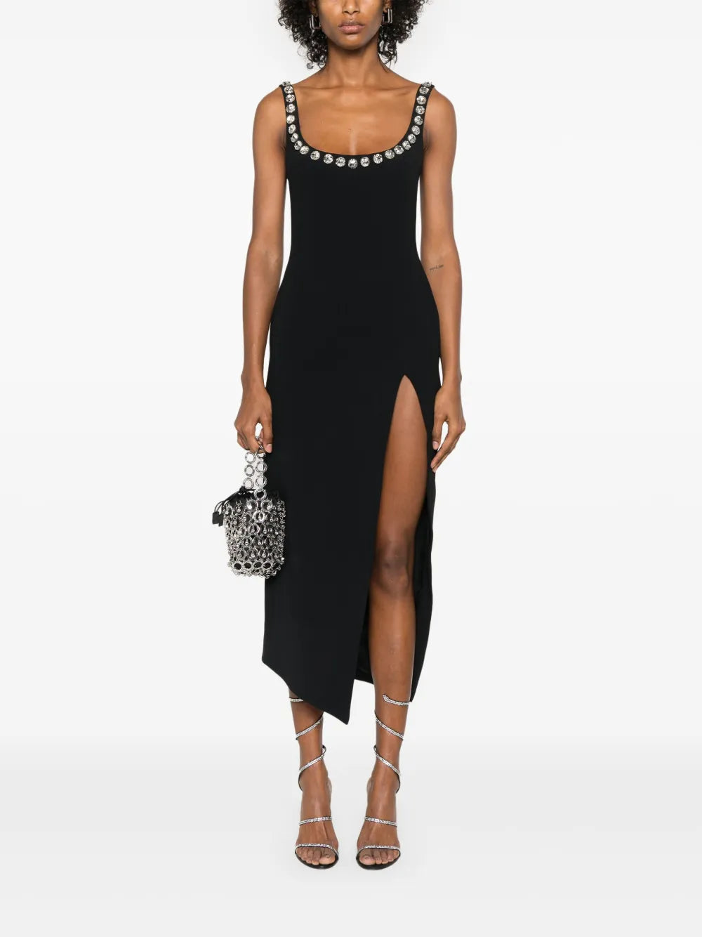 Crystal-Embellished Midi Dress