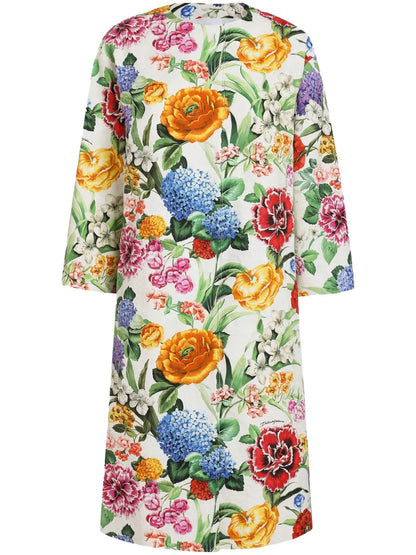 Floral-Print Coat