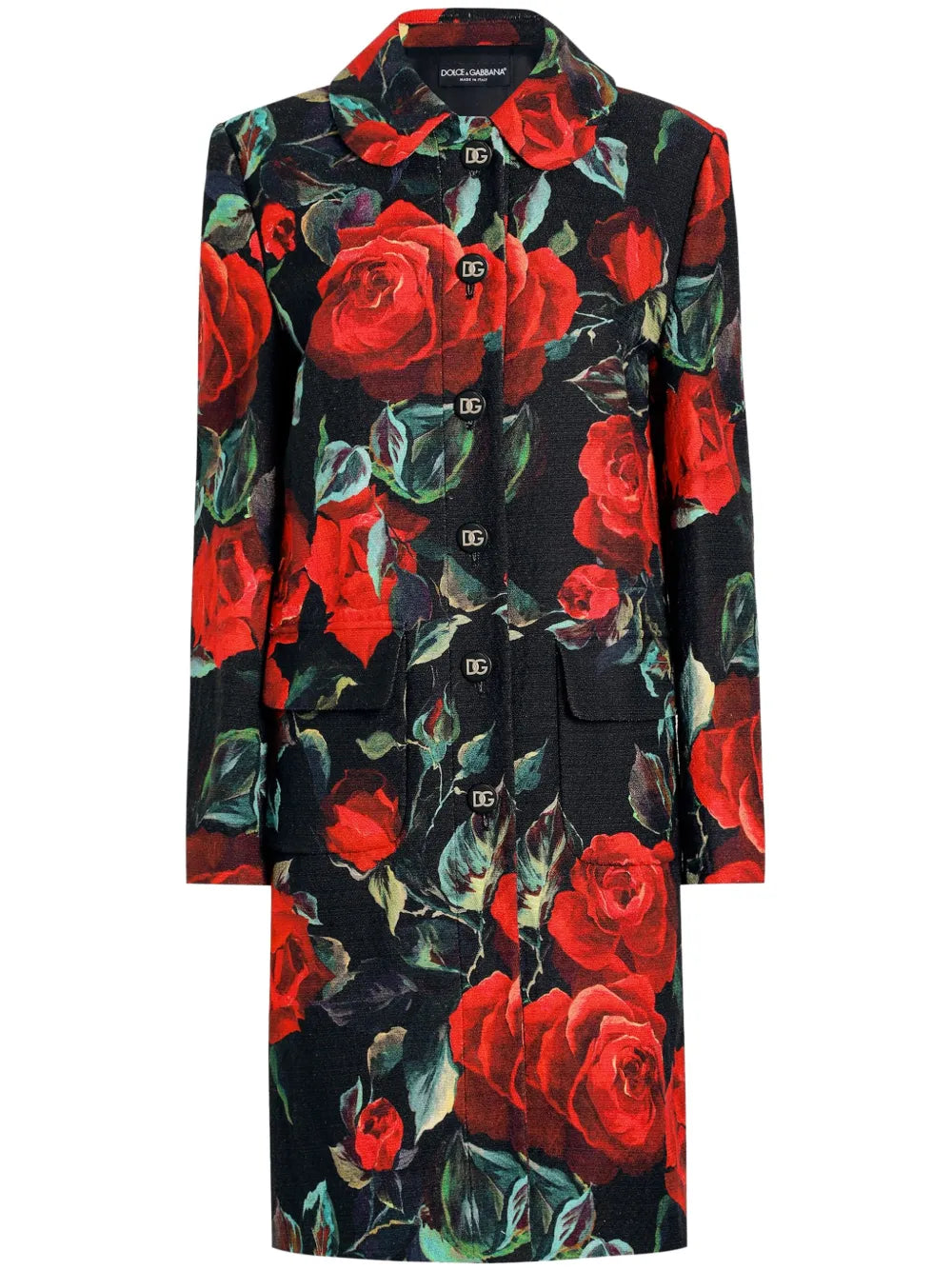 Floral-Print Coat