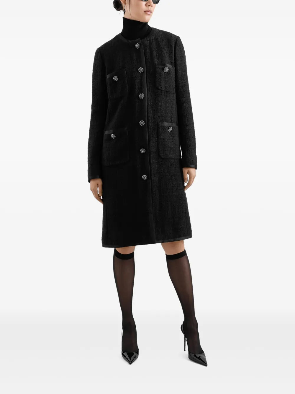 Tweed Single-Breasted Coat