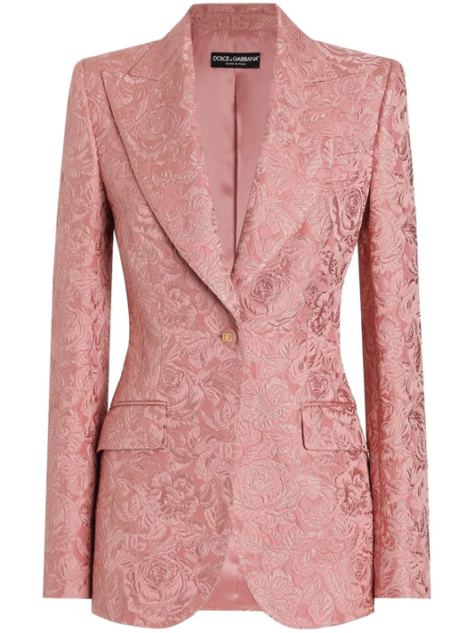 Floral-Jacquard Blazer