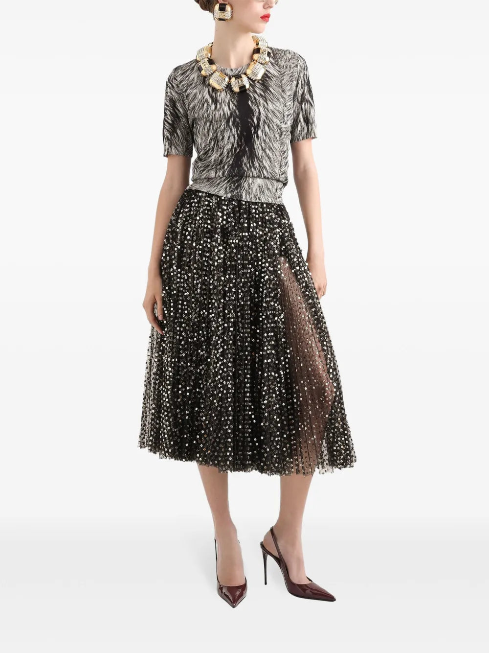 Sequin-Embellished Skirt