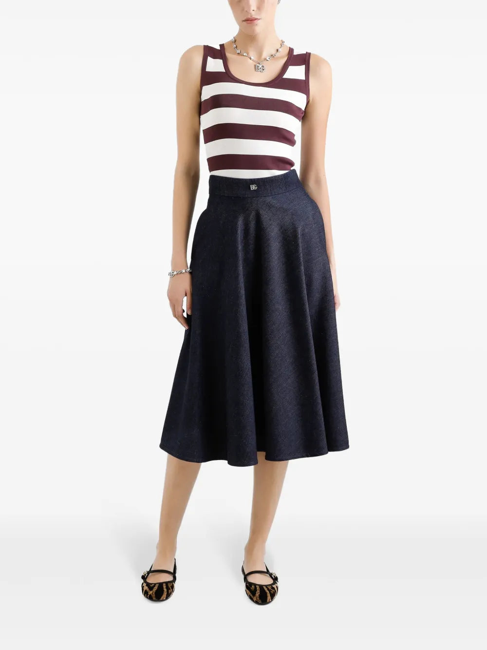 Logo-Plaque Midi Skirt