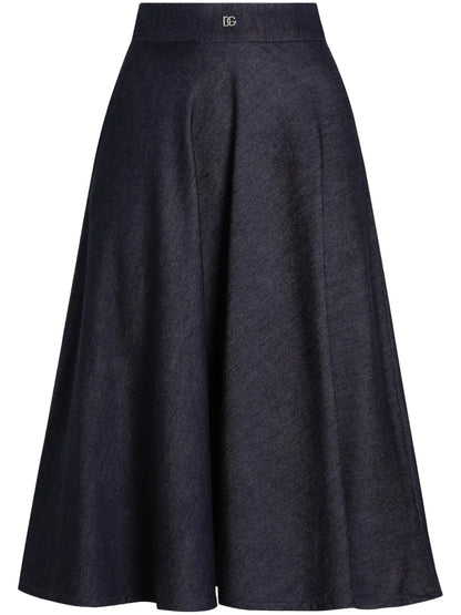 Logo-Plaque Midi Skirt