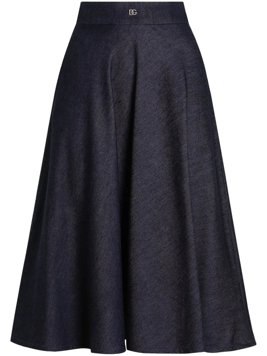 Logo-Plaque Midi Skirt