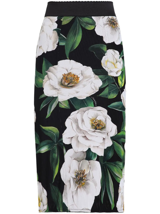 Floral-Print Skirt