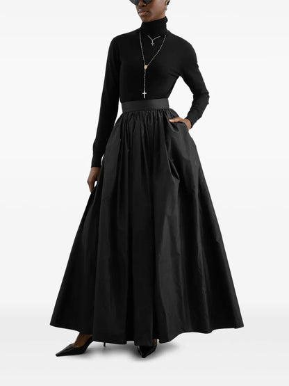 Taffeta Circle Maxi Skirt