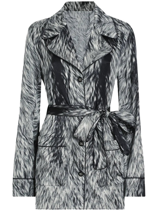 Fur-Print Blouse