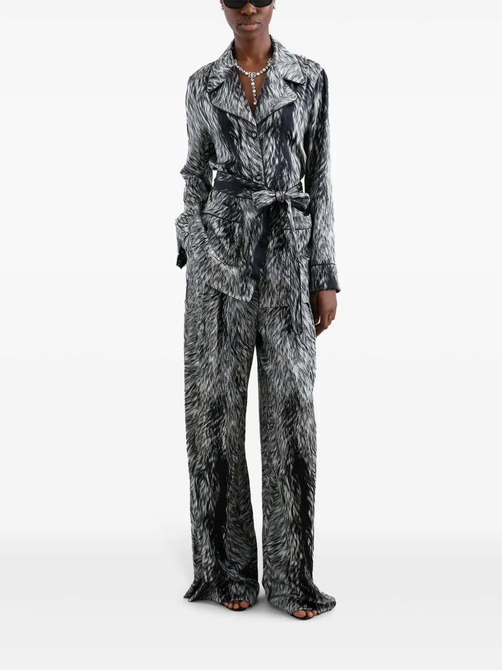 Fur-Print Blouse