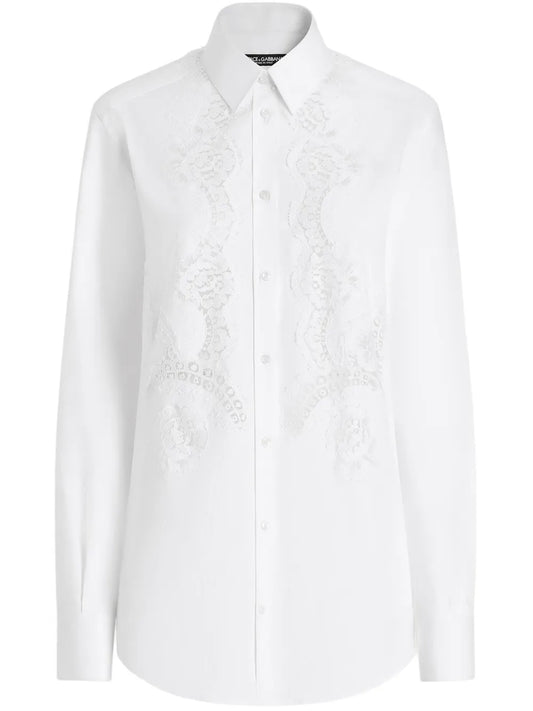 Lace-Panelled Shirt