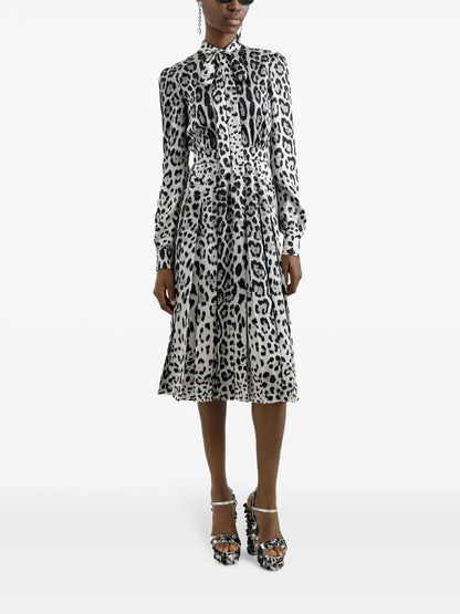 Animal-Print Midi Dress