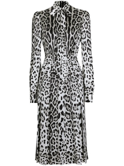 Animal-Print Midi Dress