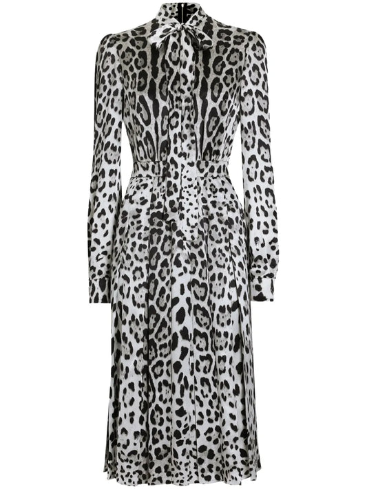 Animal-Print Midi Dress