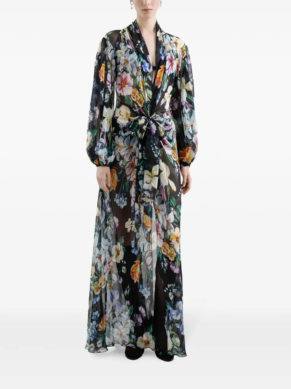 Floral-Print Long Dress