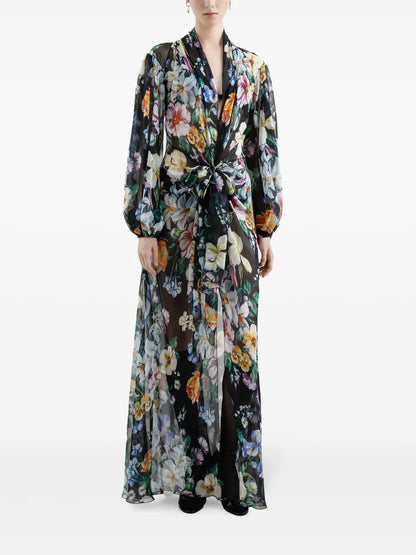 Floral-Print Long Dress