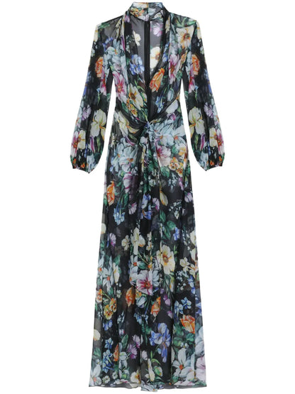 Floral-Print Long Dress