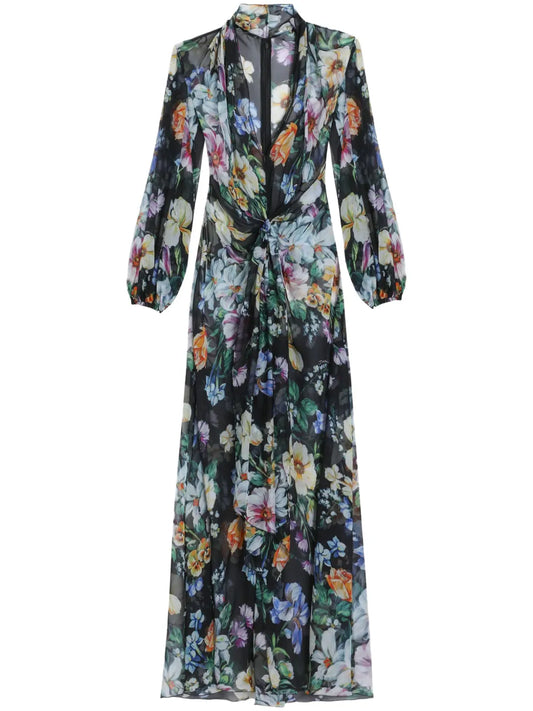 Floral-Print Long Dress