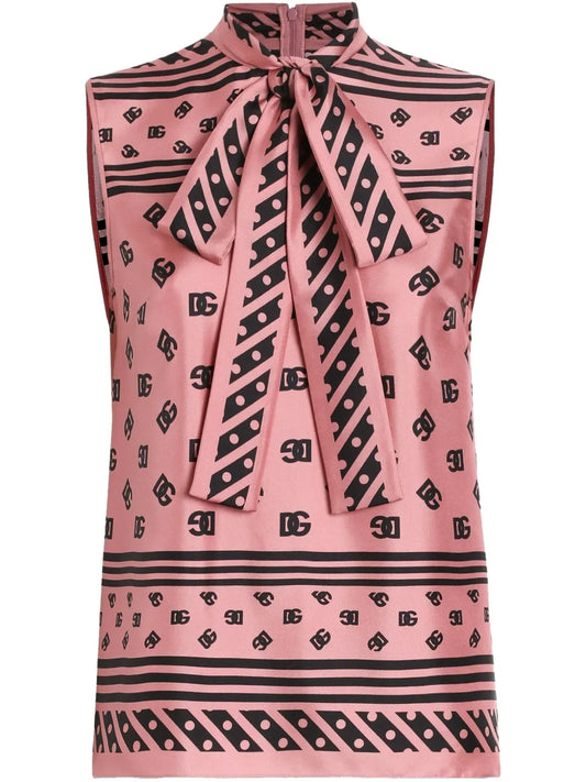 Logo-Print Blouse