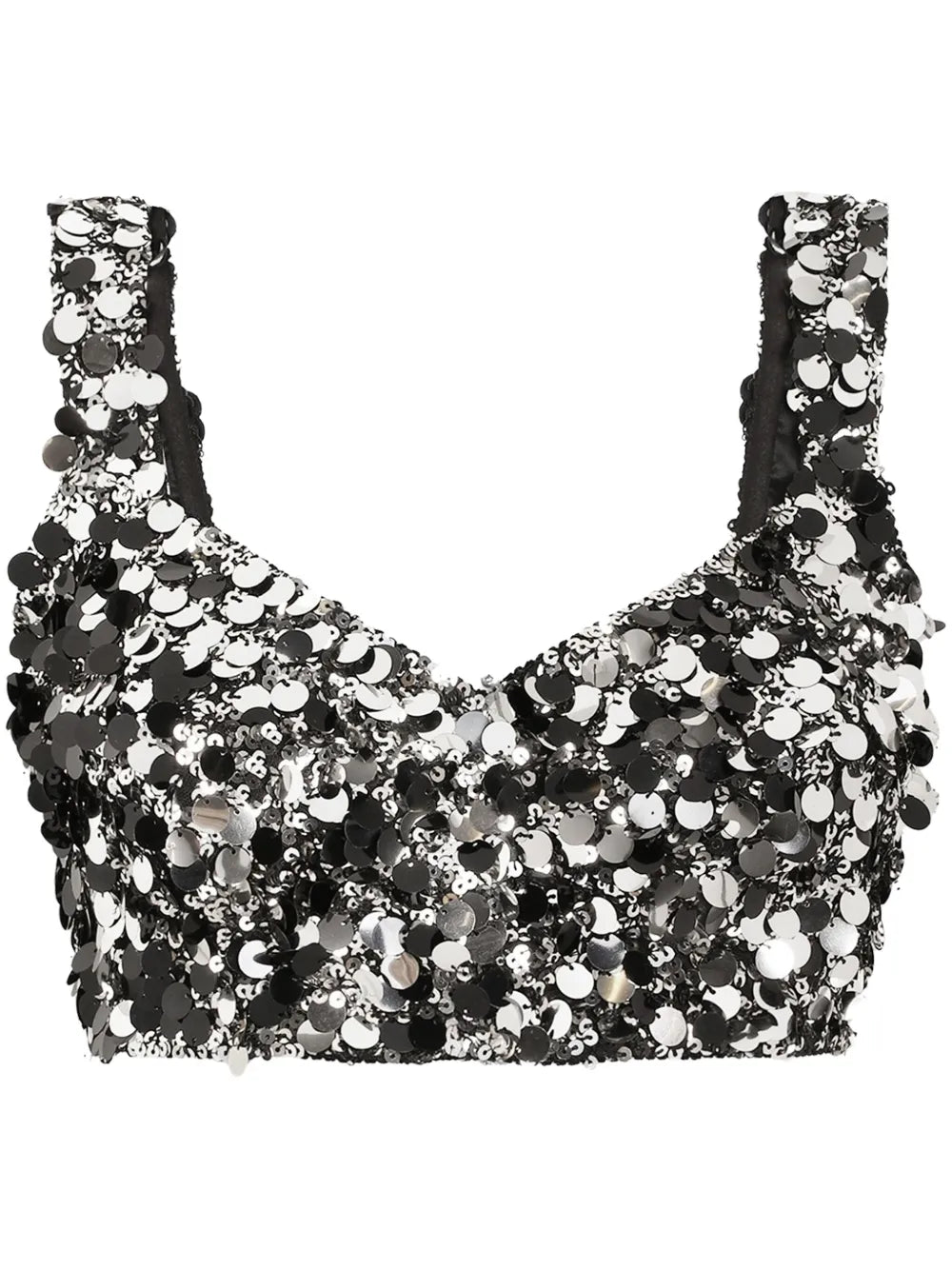 Sequin-Embellished Cropped Top