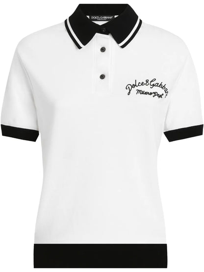 Logo-Embroidered Cotton Polo Top