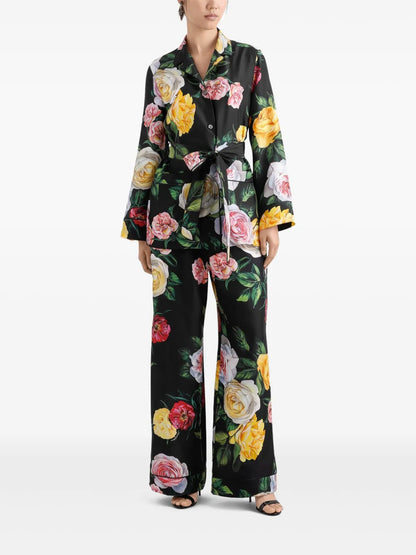 Rose-Print Trousers