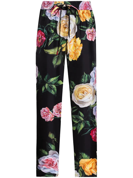 Floral-Print Trousers