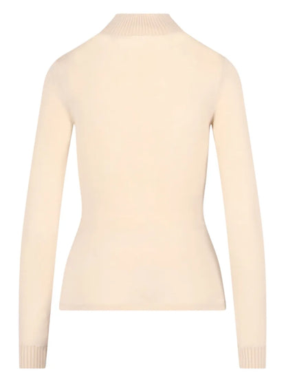 Logo-Patch Roll-Neck Top