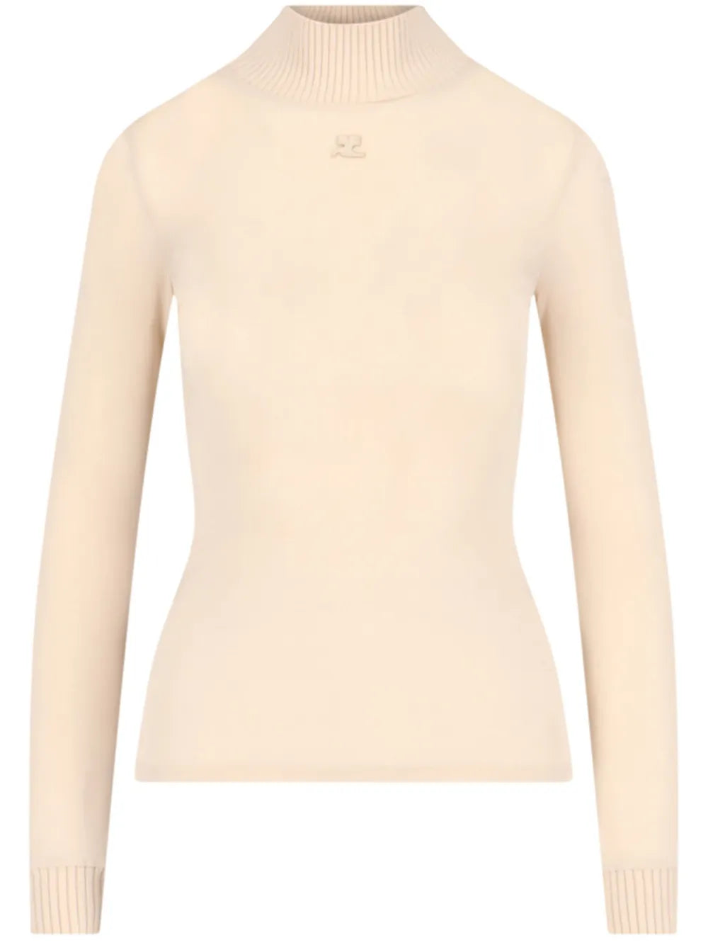 Logo-Patch Roll-Neck Top