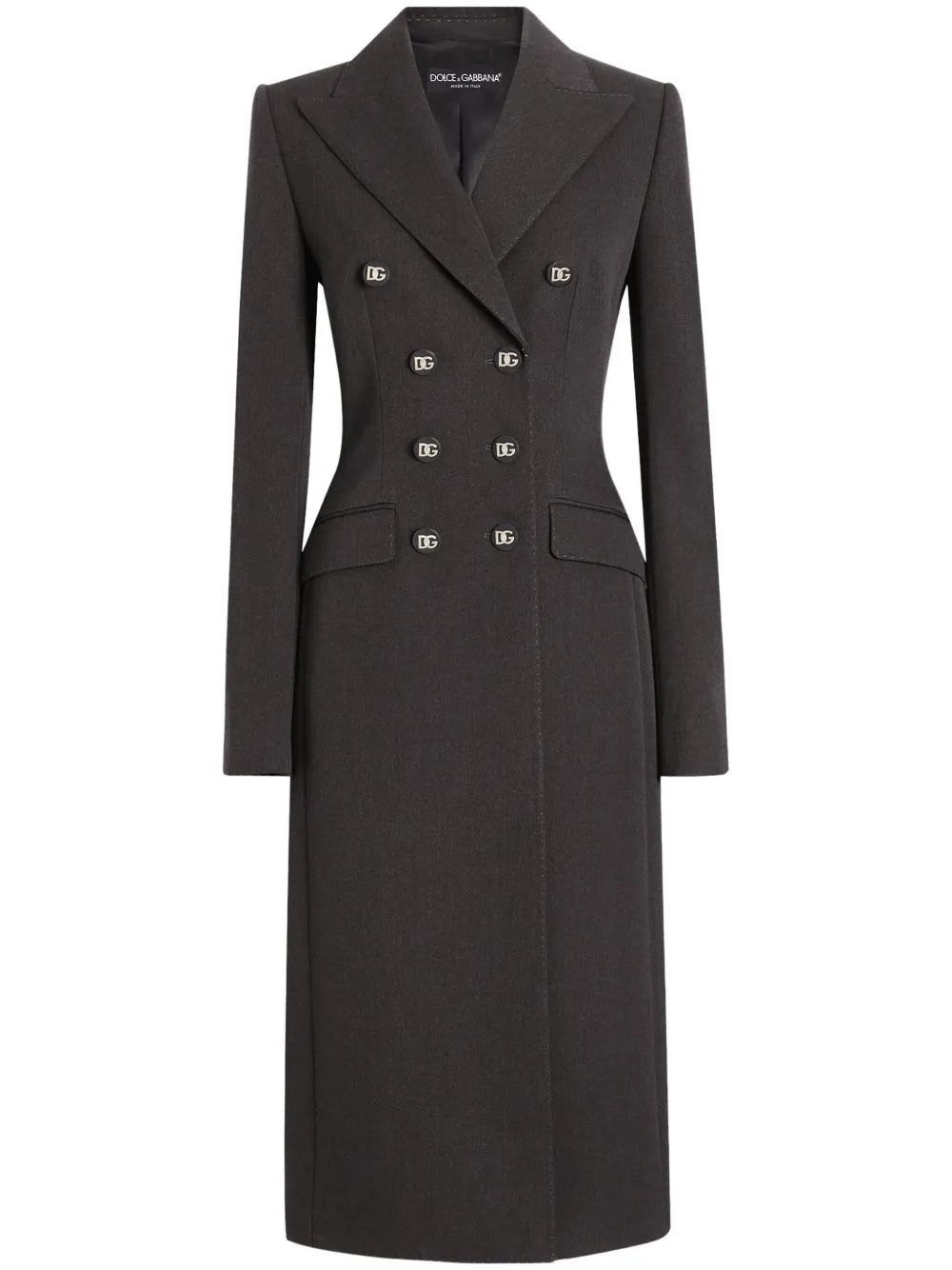 Double-Breasted Padded-Hips Coat