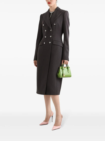 Double-Breasted Padded-Hips Coat