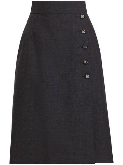 Overlapping-Panel Midi Skirt