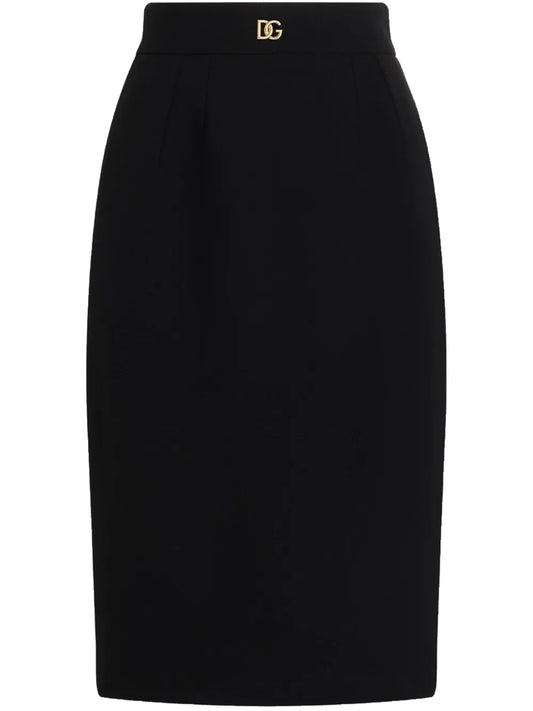 Logo-Plaque Pencil Skirt